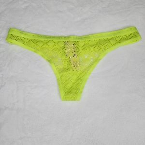 Victoria's Secret Fishnet Thong Neon Yellow